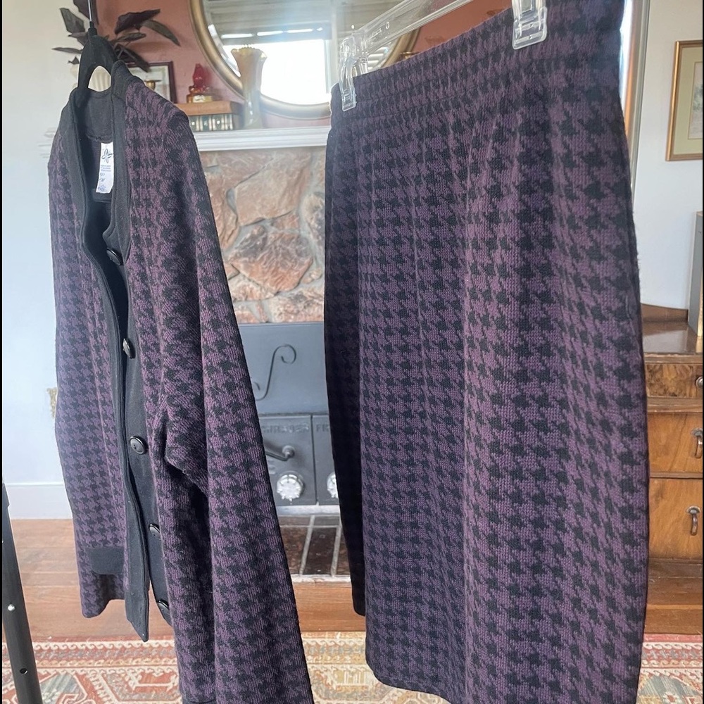 Houndstooth Skirt and Sweater set